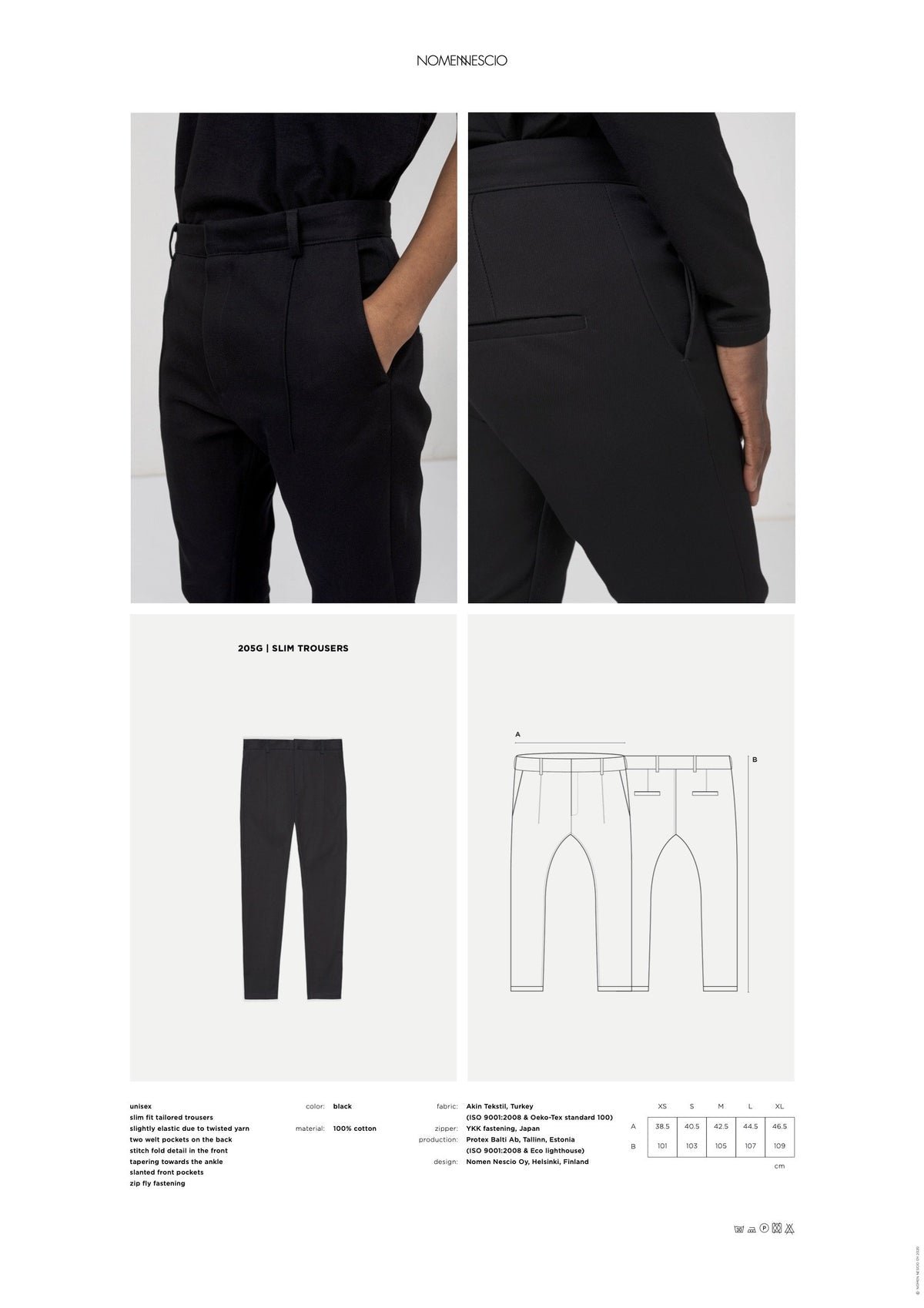 Nomen Nescio, 205G Slim Trousers - Alava Shop